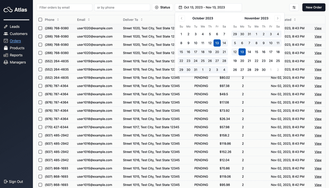 Track orders in Real-Time